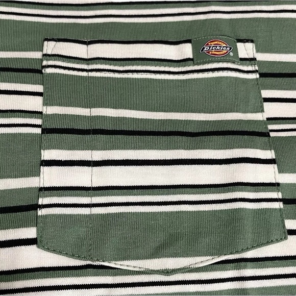Dickies Striped T-shirt Green Striped L&M Pocket Spring Unisex - Picture 3 of 6